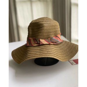 Mossimo Supply CO floppy straw hat with plaid band